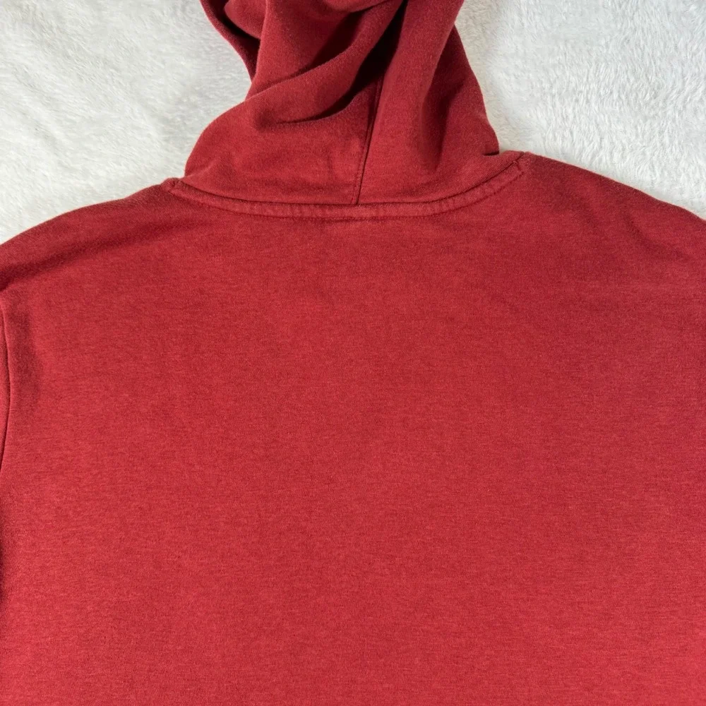 Puma Hoodie‎ Mens XL Burgundy Red Graphic Iconic Cat Logo Fleece Kangaroo Pocket